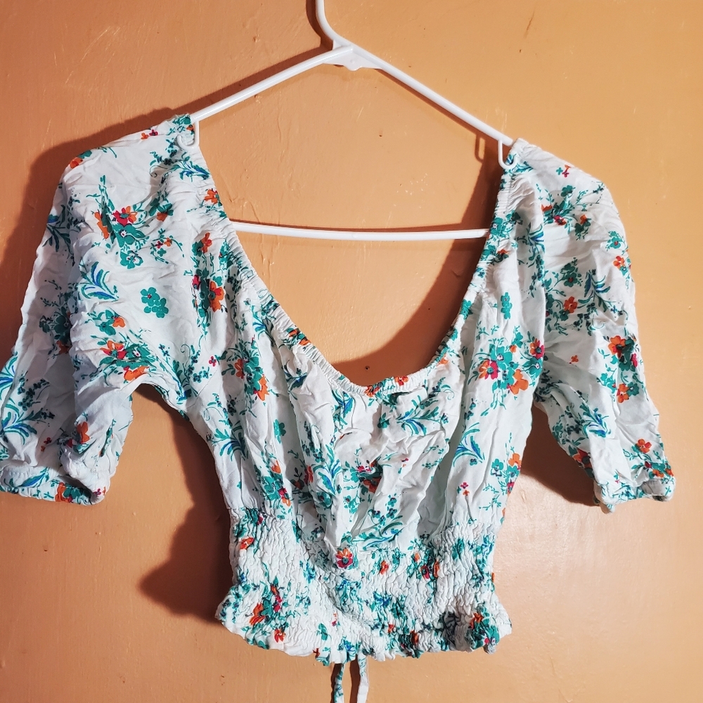 IKY ME. Floral Fashion Girls Blouse. Medium
